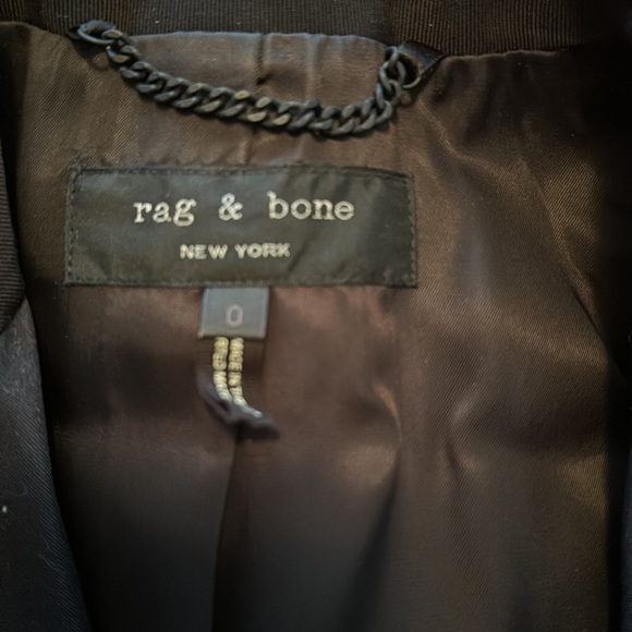 Rag & Bone navy blazer with black trim - Size 0 - Picture 6 of 7